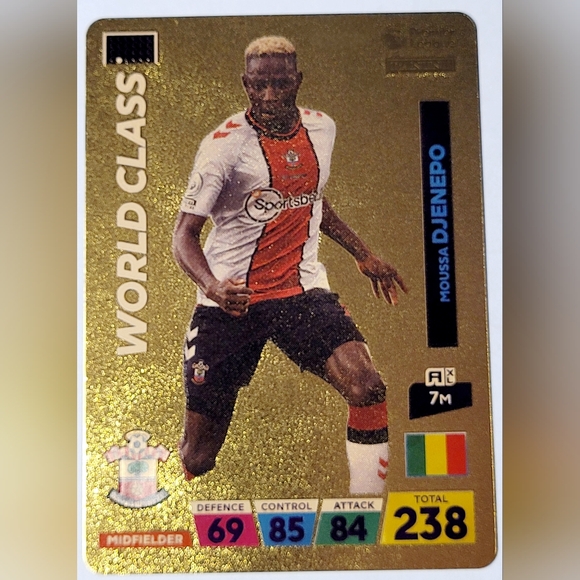 2022 Moussa Djenepo Panini World Soccer Stars World Class Plastic Gold Color Car - Picture 1 of 4